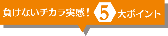 負けないチカラ実感！5大ポイント